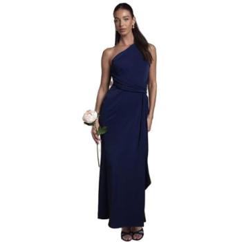 Elegant Navy One-Shoulder Maxi Bridesmaid Dress – Coast, Size 14