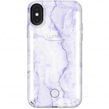 LuMee Duo LED Selfie Case in White Marble