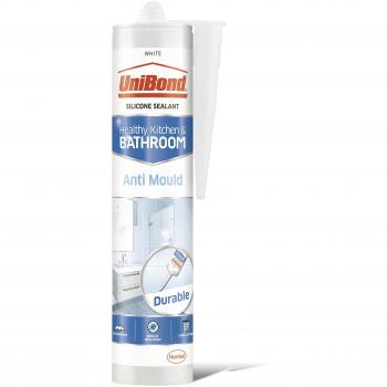 UniBond Anti-Mould Sealant Bathroom Kitchen Waterproof Silicone White DIY New