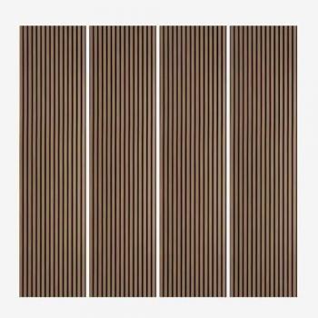 Décoration murale acoustique Kover‑NS – 4 panneaux de noyer foncé 240 × 60 cm