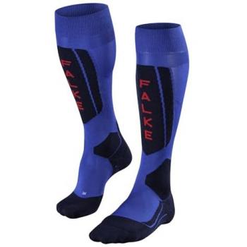 FALKE SK5 Expert Men Skiing Knee-high socks, 9-10, Blue, Silk