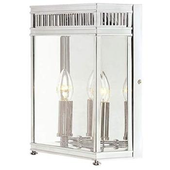 Chrome Finish 2-LED Flush Mount, Outdoor IP44, Low Ceiling, E14 60W