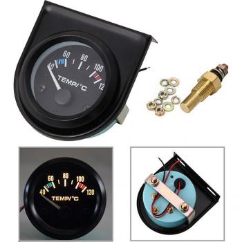 52mm Auto LED Temperaturmessgerät Wasser Schwarz 40-120 Grad