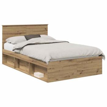 Lit double chêne artisan 120 x 190 cm en pin massif