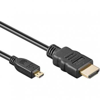 HDMI‑Kabel PremiumCord kphdmad2 – 2 Meter, Standard A + Micro D – Schwarze Variante – Videoübertragung