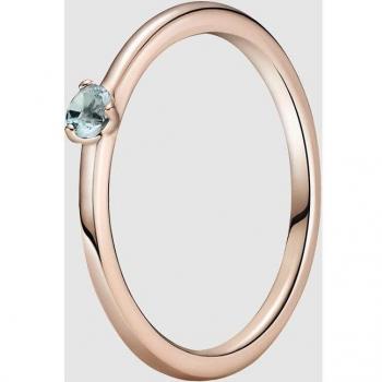 Anillo Pandora Rose con cristal azul claro