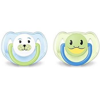Philips Avent Succhietti Ortodontici Animaletto Orso e Rana, 6-18 Mesi, Senza BPA, Confezione da 2 Pezzi