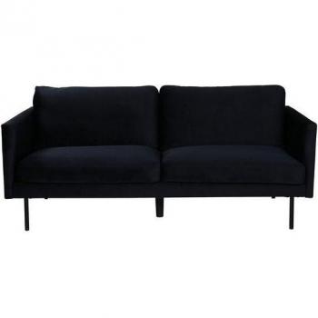 Soffa Zoom 2‑sits i svartsammet & stål