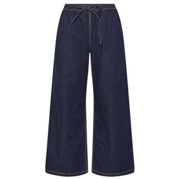 Pull‑On wide‑leg jean bleu miniature