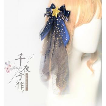 Elegante dunkelblaue Haarspange für Cosplay und Barock-Events