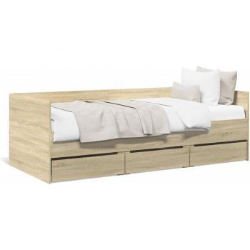 Confort Roble Sonoma: Sofá Cama 90x190 cm con Bolsillos