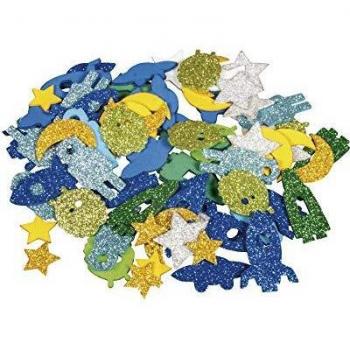 Bunte Moosgummi Aufkleber Weltraum, 2