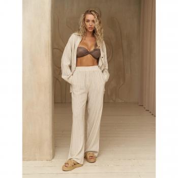 Vestito Linee Beige Lino Moderno
