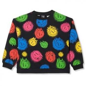 Desigual Felpa Smile Colours per Ragazzi Nero