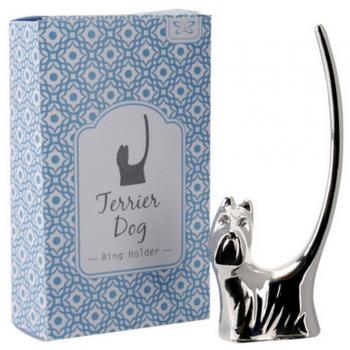 Silver Dog Ring Holder by CGB Giftware
