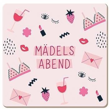 Korkuntersetzer mit Mädelsabend-Motiv
