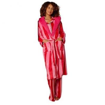 Adult Pink Candy Stripe Flannel Lounge Garment