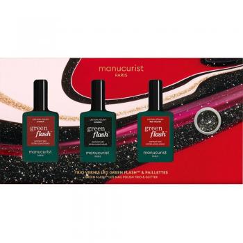 Coffret de vernis à ongles semi-permanents Green Flash + paillettes