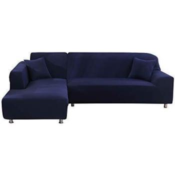 Copertura Divano Navy a Forma di L Elasticizzabile