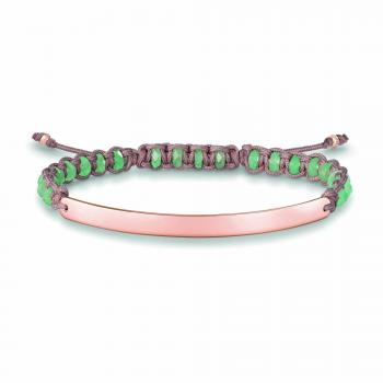 Bracciale Thomas Sabo 21 cm Verde, Oro Rosa, Una Sola Misura