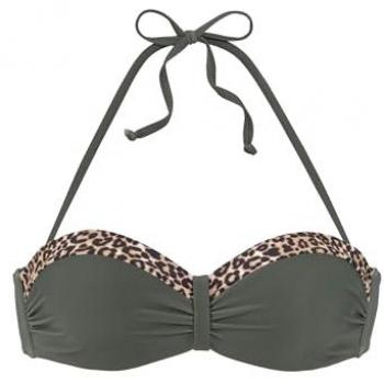 Top Lascana Bikini Beige Oro Verde Scuro Nero