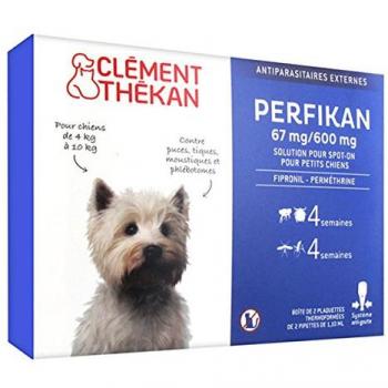 Clément Thékan Perfikan 67 mg/600 mg Petits Chiens 4 Pipettes