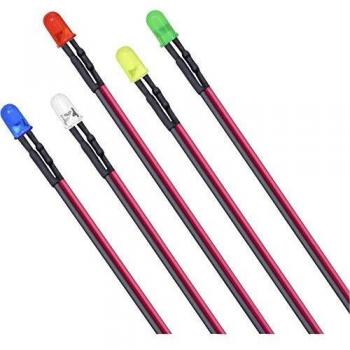 LEDs rondes 3 mm 600 mcd, 1500 mcd, 100 mcd, 600 mcd, 9000 mcd