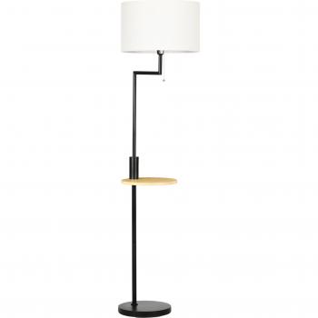 Lampadaire Pied + Chaîne de Tirage HOMCOM – Bambou Noir