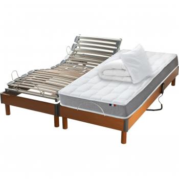 Pack confort sommeil mémoire + couette + oreillers + sommier