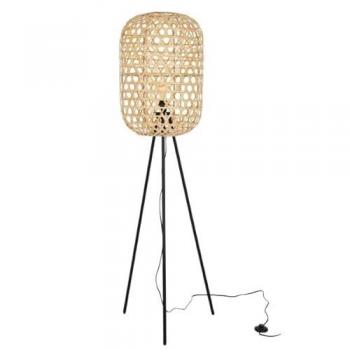 Lampe Tripode en Bambou et Métal Noir 160 cm