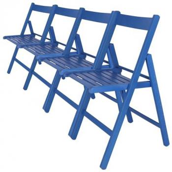 Chaises en hêtre finition bleue
