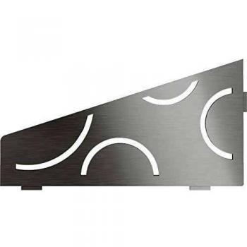 Tablette de Douche Angle Curve – Modèle SHELF‑E‑S3 – Couleur Inox Brossé – 154 × 295 mm
