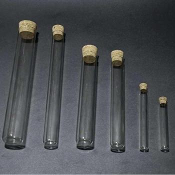 Laboratory Glass Test Tubes with Cork Stoppers