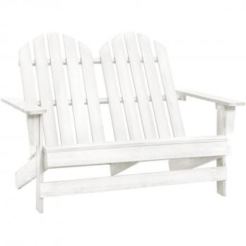 Massivholz Tanne 2-Sitzer Adirondack-Gartenbank in Weiß