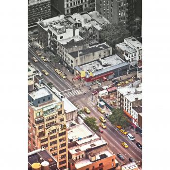 Artis 608719 vetro Art Stampa su vetro, NY Street View, 30 x 45 cm, Multicolore