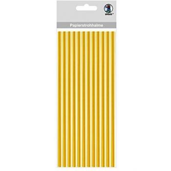 Papierstrohhalme gold, 24 Stück, 19,5 cm