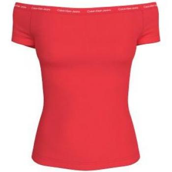 Camiseta de mujer Calvin Klein con logo elástico en rojo