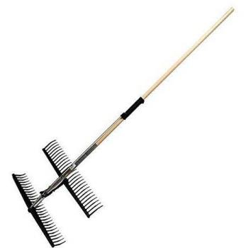 Peigne double pour herbe, râteau collecteur 28 × 2