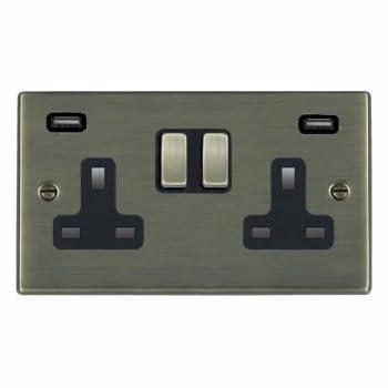 Hamilton Hartland 13A USB Socket with 2 Ports