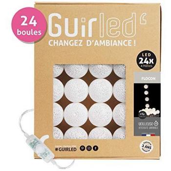 Guirlande lumineuse boules coton LED USB