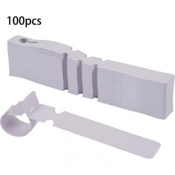 100 Pcs White Plastic Garden Tags 2x20cm Wrap Around Labels