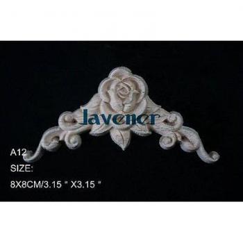 Carpenters’ Unfinished 8×8 cm Wooden Corner Flower Applique