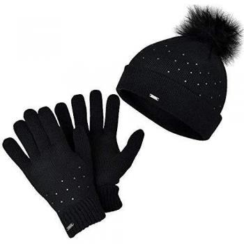 Dare 2b Gorro y Guantes de Piel Sintética, Mujer, Negro