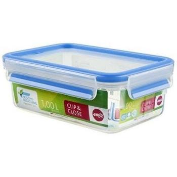 Blue One‑Liter Clip & Secure Storage Box