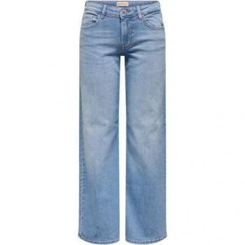 Only Weitbeinige Jeans aus Baumwoll-Mix Modell 'JUDY' in Hellblau, Größe 30/32