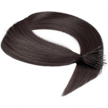 Hair2heart 25‑Stück Nanoring Extensions 6/0 Dunkelblond – 0,8 g pro Stück