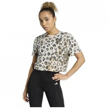 Camiseta adidas Essentials AOP Manga Curta Leopardo