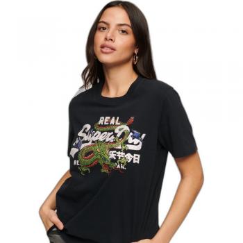 Superdry T-shirt a manica breve logo retro Jet Black XS