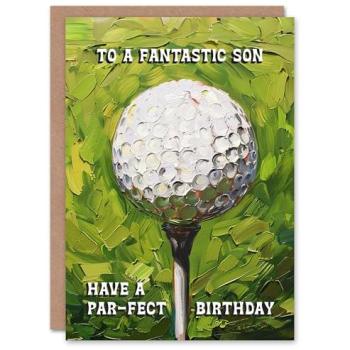 Father’s Green Birthday Card: “Happy Birthday” Golf Pun Edition
