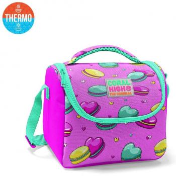 Mochila Caliente para Niños Coral Rosado y Verde en Macaron